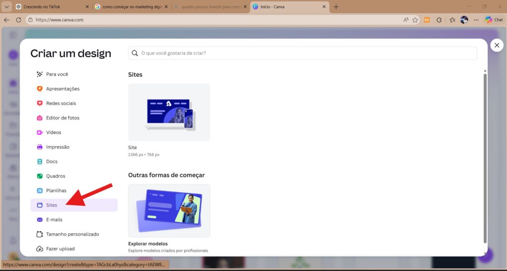 Como criar um site profissional no canva com ia gratuito: Guia completo