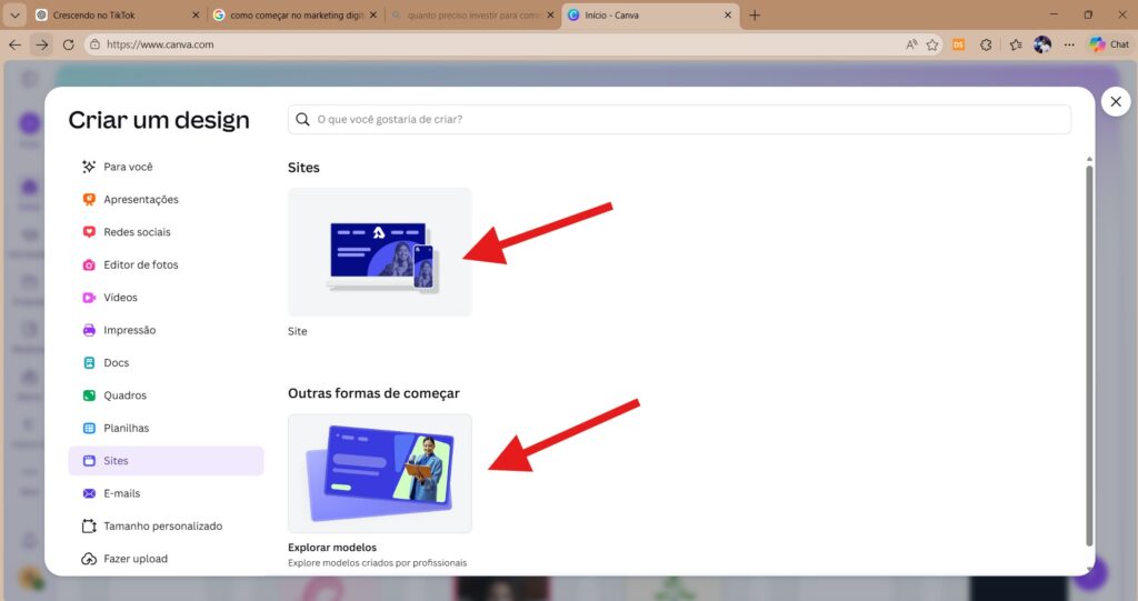 Como criar um site profissional no canva com ia gratuito: Guia completo